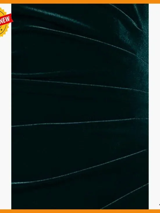 Velvet Formal Gown with Asymmetrical Neckline and Front Slit - Picture 4 of 5